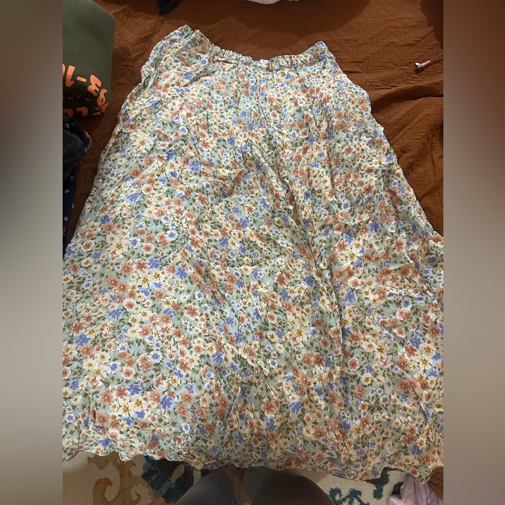Zara Multicolor Floral Midi Skirt